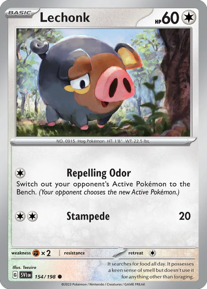 Lechonk #154 Scarlet & Violet Pokemon card