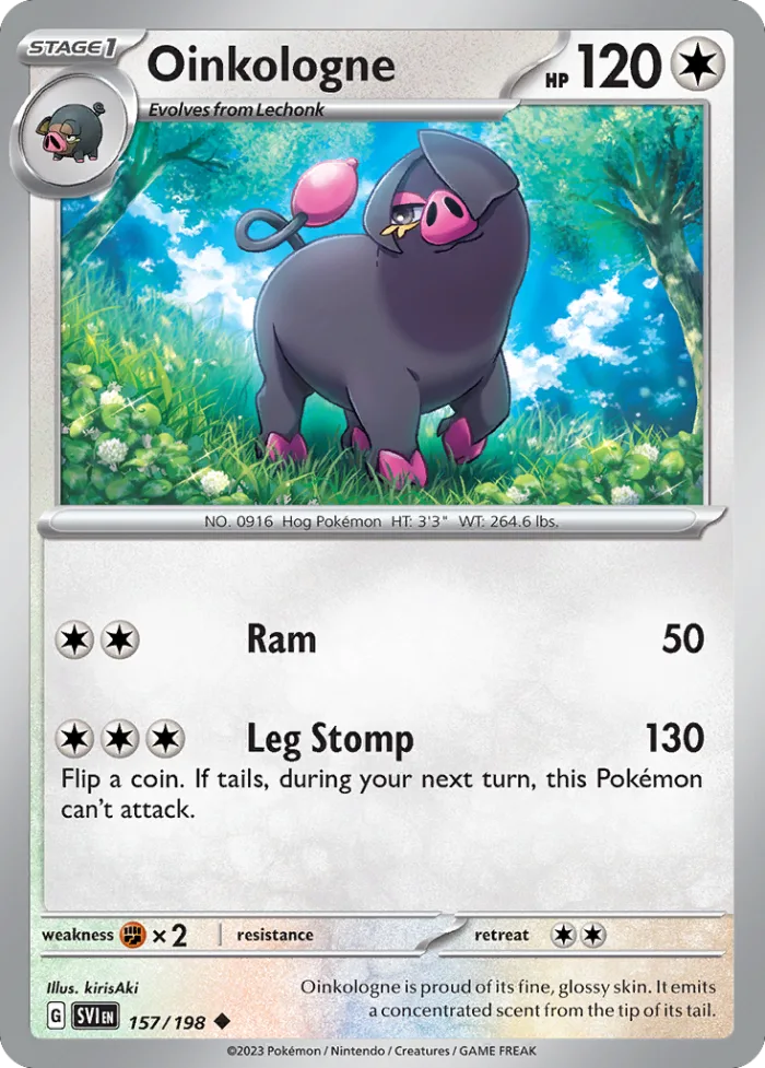 Oinkologne #157 Scarlet & Violet Pokemon card