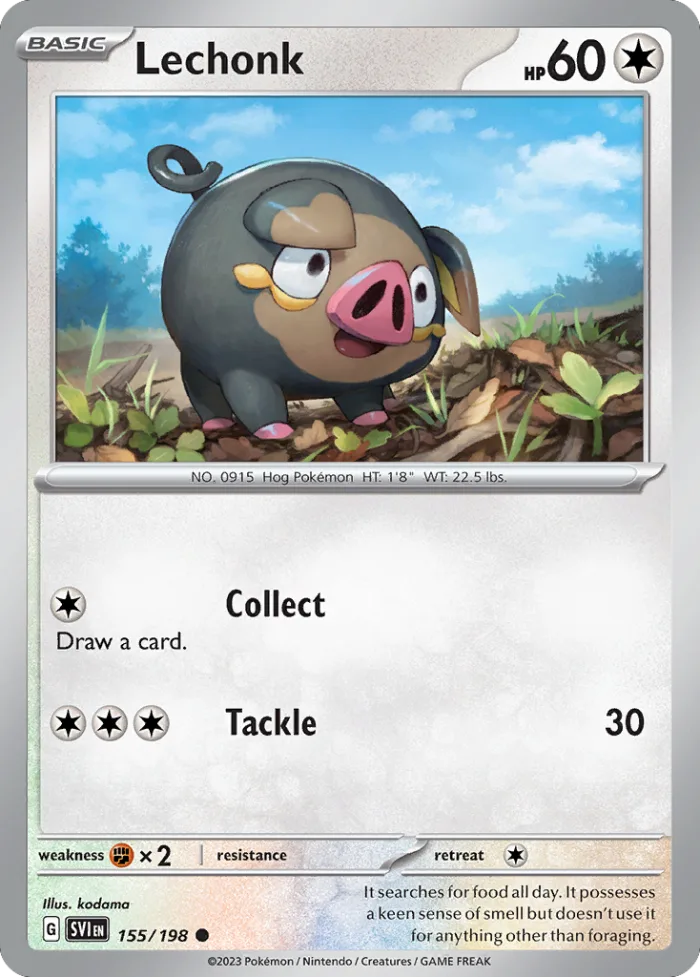 Lechonk #155 Scarlet & Violet Pokemon card