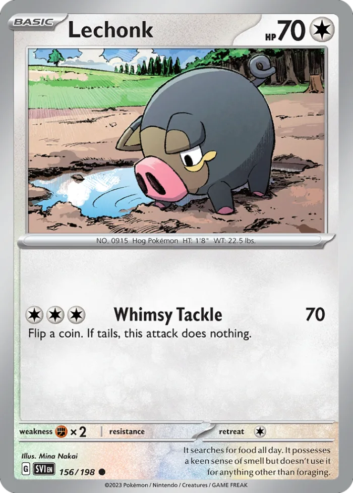 Lechonk #156 Scarlet & Violet Pokemon card