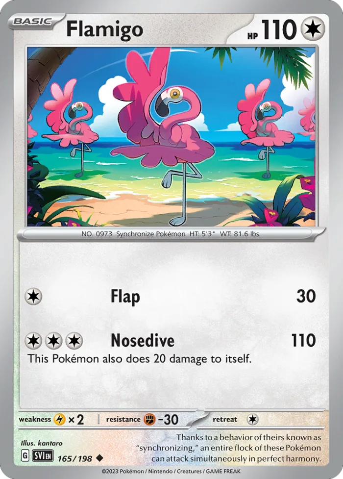 Flamigo #165 Scarlet & Violet Pokemon card