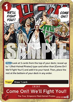 Come On!! We'll Fight You!! #OP09-020 Emperors in the New World One Piece card