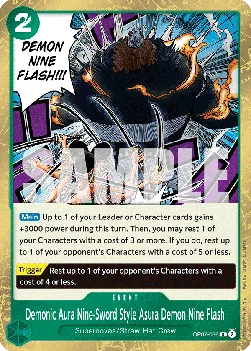 Demonic Aura Nine-Sword Style Asura Demon Nine Flash #OP07-036 500 Years in the Future One Piece card