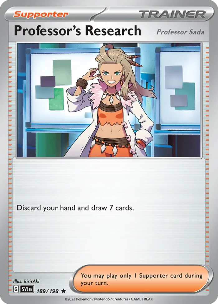 Professor's Research (Professor Sada) #189 Scarlet & Violet Pokemon card
