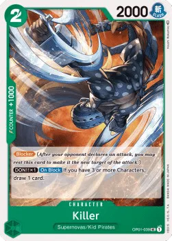 Killer #OP01-039 Romance Dawn One Piece card