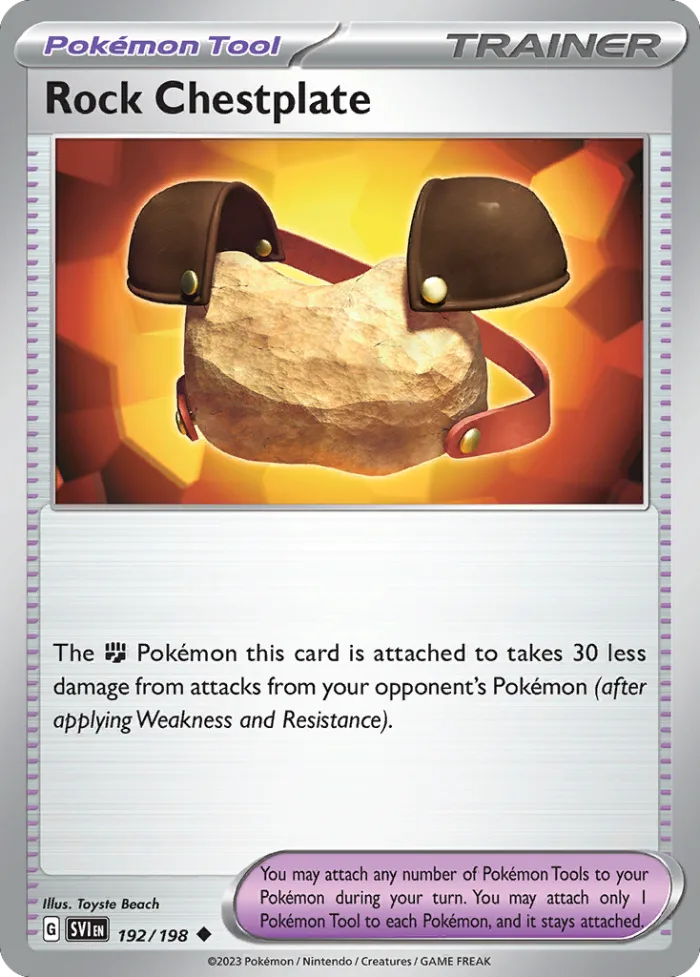 Rock Chestplate #192 Scarlet & Violet Pokemon card
