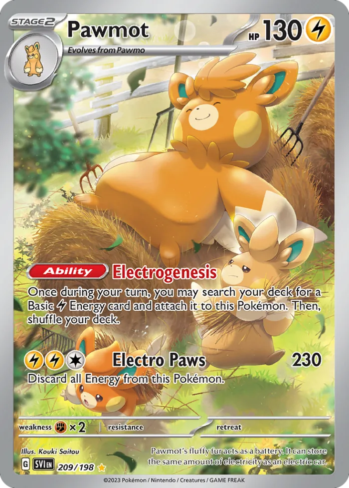 Pawmot #209 Scarlet & Violet Pokemon card