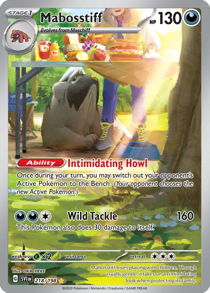 Mabosstiff #218 Scarlet & Violet Pokemon card
