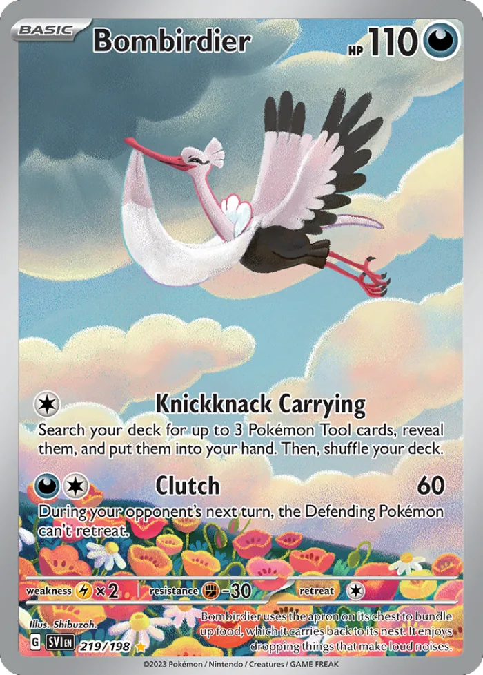 Bombirdier #219 Scarlet & Violet Pokemon card