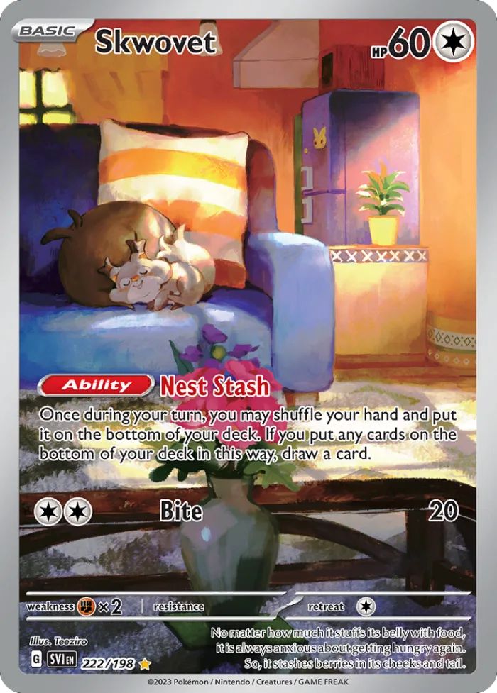 Skwovet #222 Scarlet & Violet Pokemon card