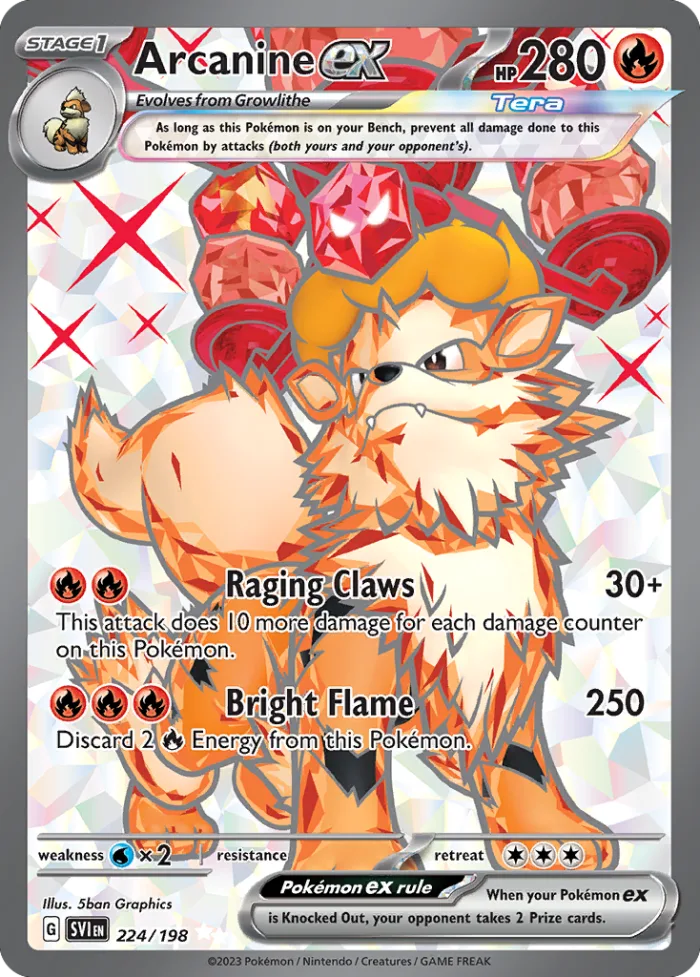 Arcanine ex #224 Scarlet & Violet Pokemon card