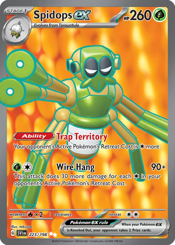 Spidops ex #223 Scarlet & Violet Pokemon card