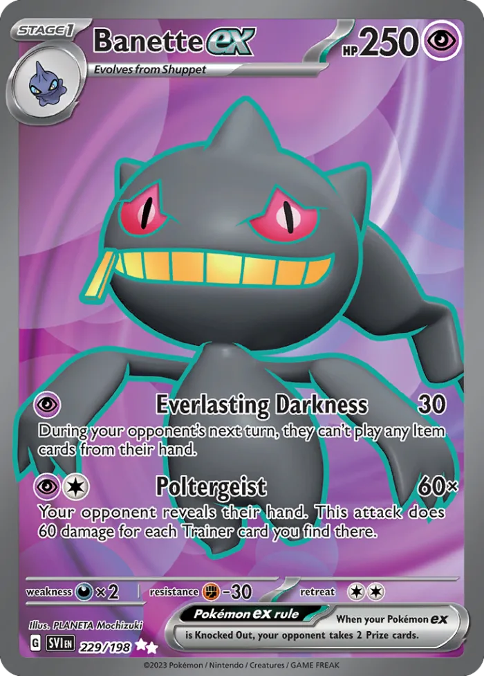 Banette ex #229 Scarlet & Violet Pokemon card