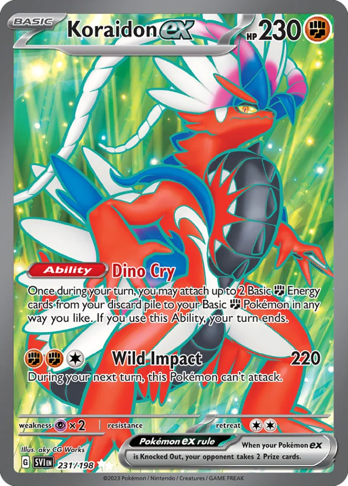 Koraidon ex #231 Scarlet & Violet Pokemon card