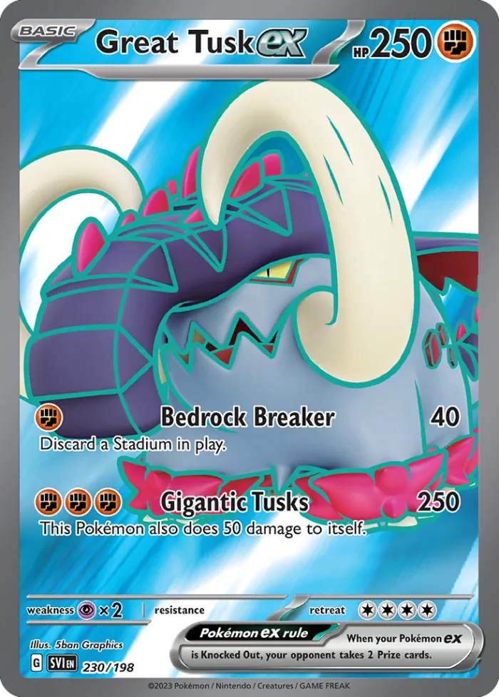 Great Tusk ex #230 Scarlet & Violet Pokemon card