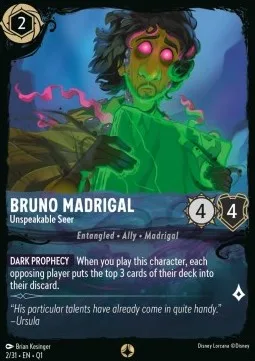 Bruno Madrigal #2 Illumineer's Quest: Deep Trouble Disney Lorcana card