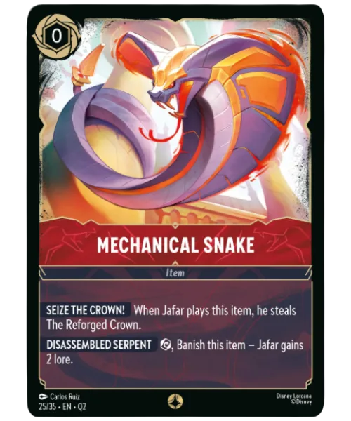 Mechanical Snake #25 Illumineer's Quest: Palace Heist Disney Lorcana card