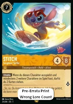 Stitch #21 The First Chapter Disney Lorcana card