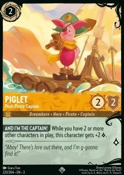 Piglet #223 Into the Inklands Disney Lorcana card