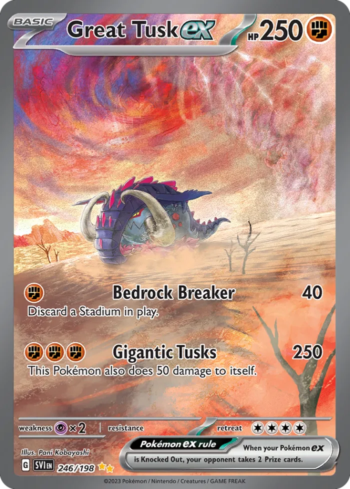 Great Tusk ex #246 Scarlet & Violet Pokemon card