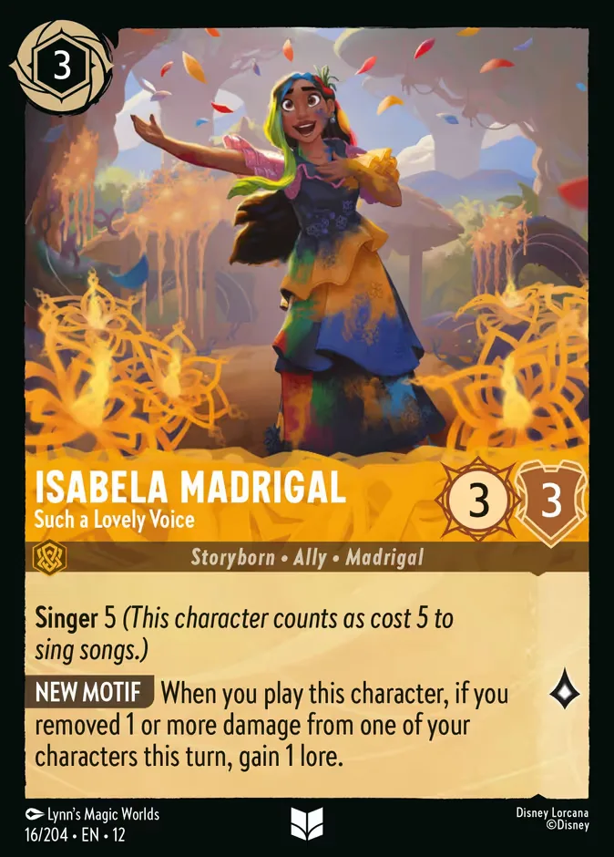 Isabela Madrigal #16 Wilds Unknown Disney Lorcana card