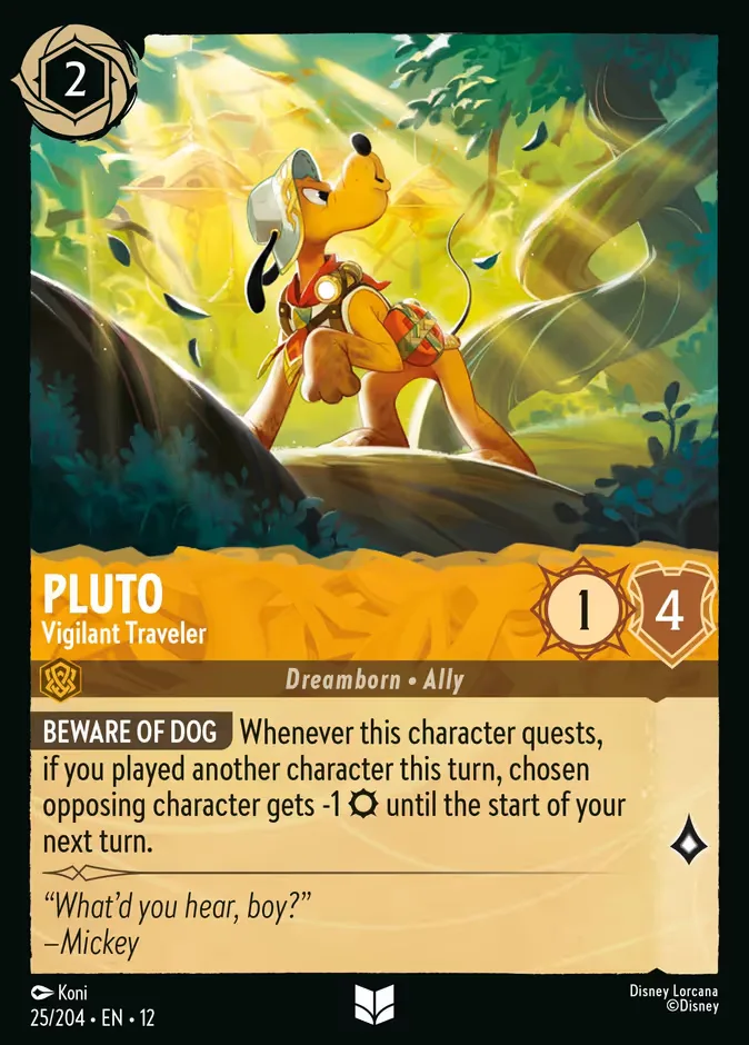 Pluto #25 Wilds Unknown Disney Lorcana card
