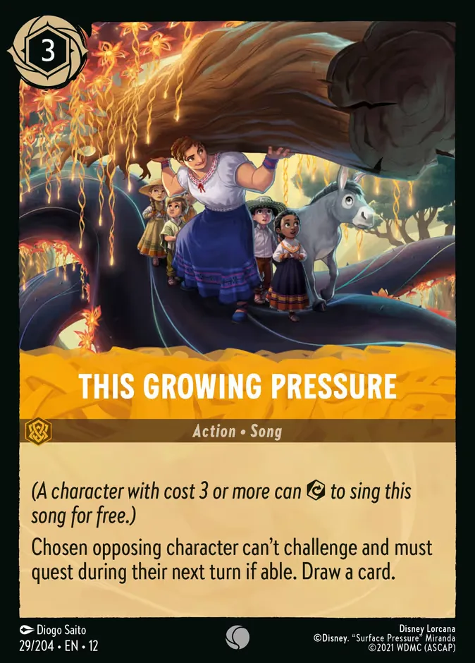 This Growing Pressure #29 Wilds Unknown Disney Lorcana card