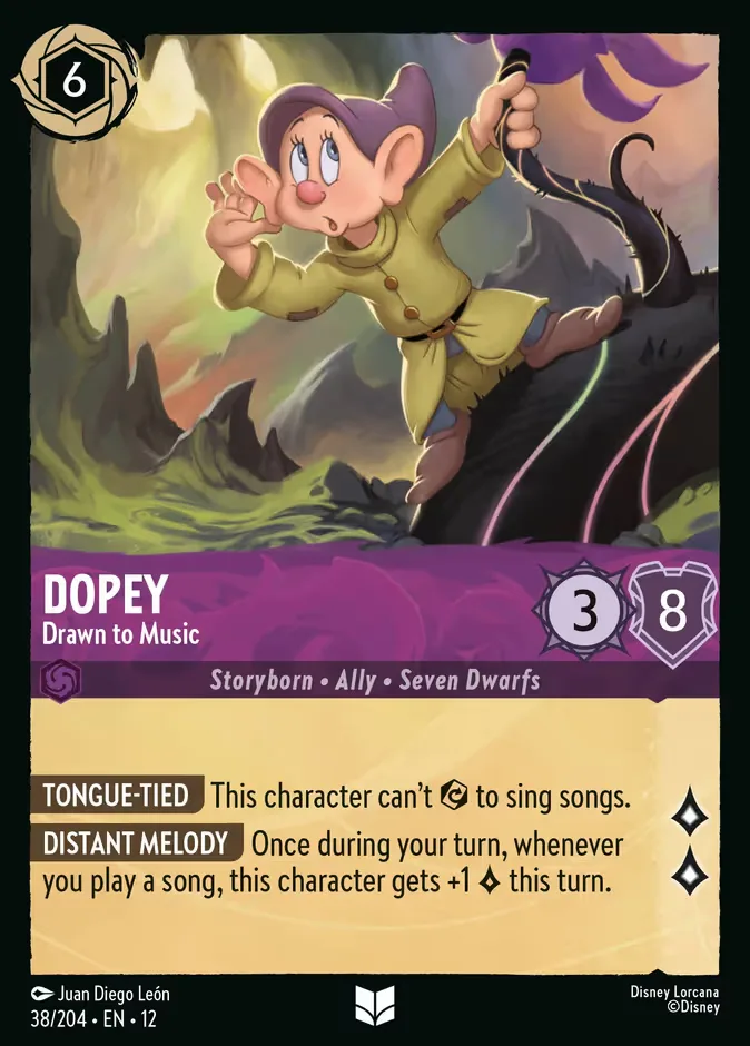 Dopey #38 Wilds Unknown Disney Lorcana card