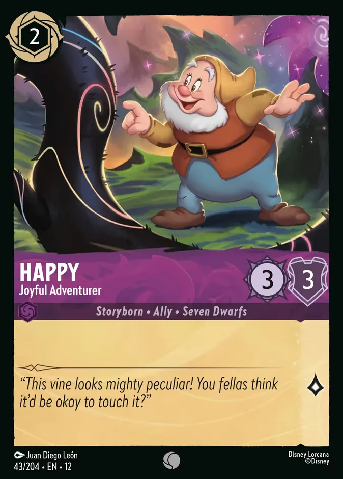 Happy #43 Wilds Unknown Disney Lorcana card