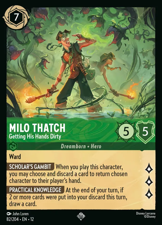 Milo Thatch #82 Wilds Unknown Disney Lorcana card