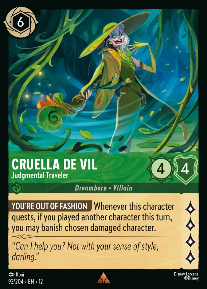 Cruella De Vil #92 Wilds Unknown Disney Lorcana card