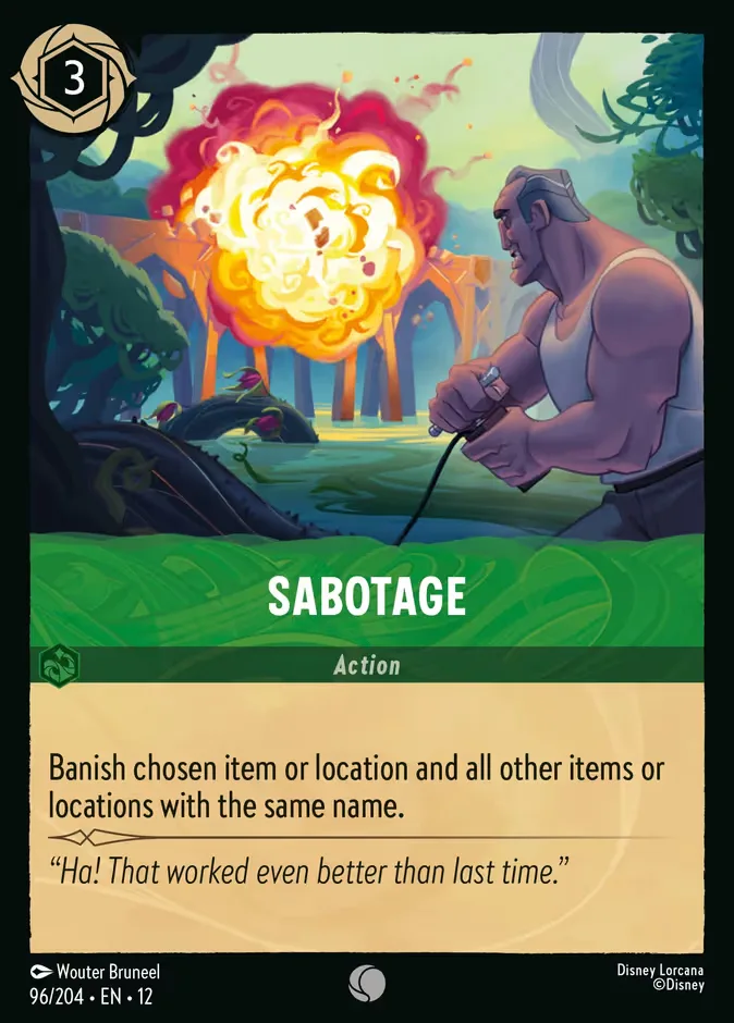 Sabotage #96 Wilds Unknown Disney Lorcana card
