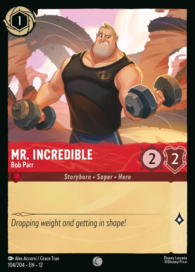 Mr. Incredible #104 Wilds Unknown Disney Lorcana card