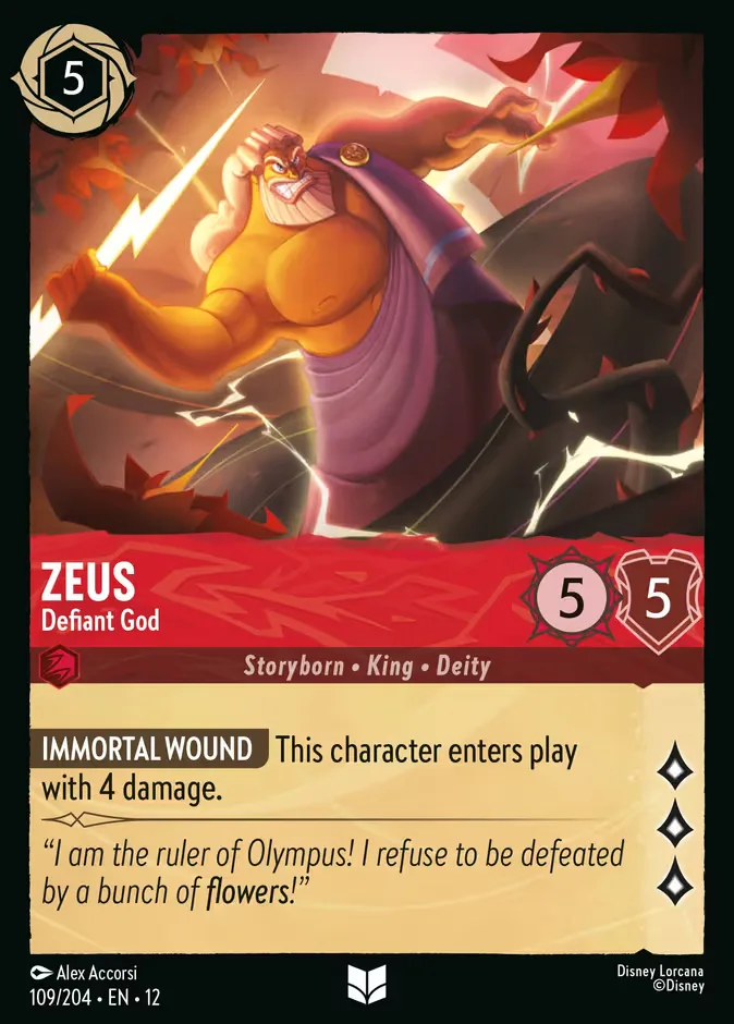 Zeus #109 Wilds Unknown Disney Lorcana card