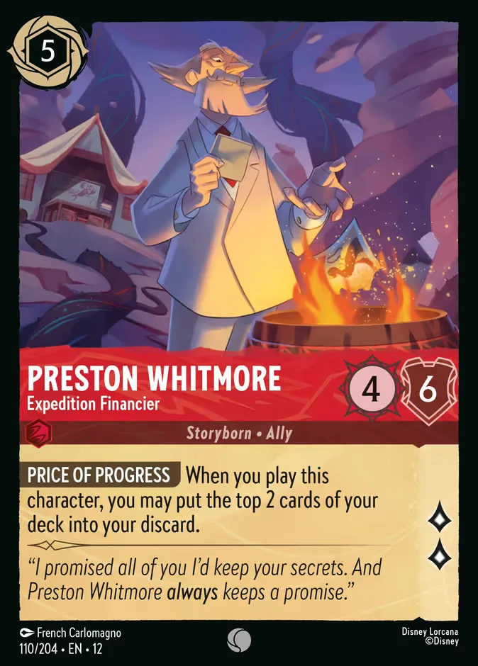 Preston Whitmore #110 Wilds Unknown Disney Lorcana card