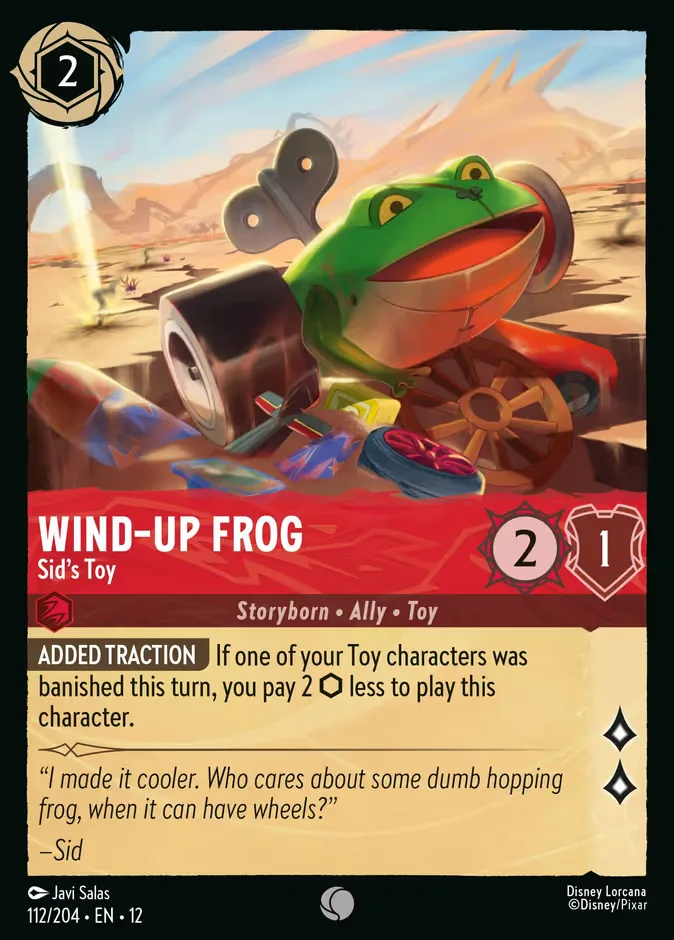 Wind-Up Frog #112 Wilds Unknown Disney Lorcana card