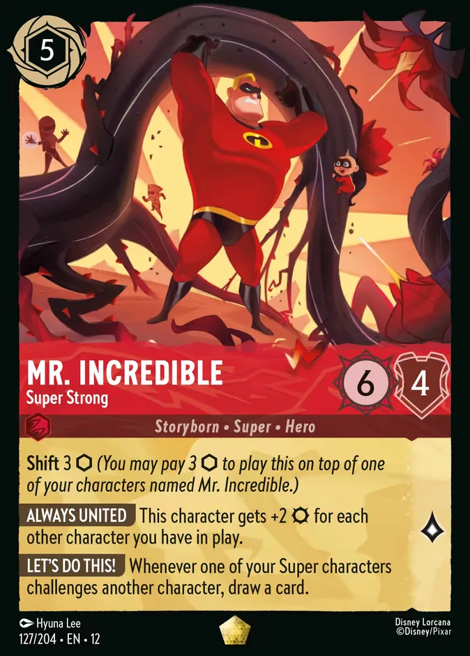 Mr. Incredible #127 Wilds Unknown Disney Lorcana card