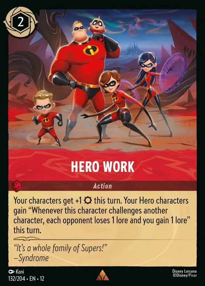Hero Work #132 Wilds Unknown Disney Lorcana card