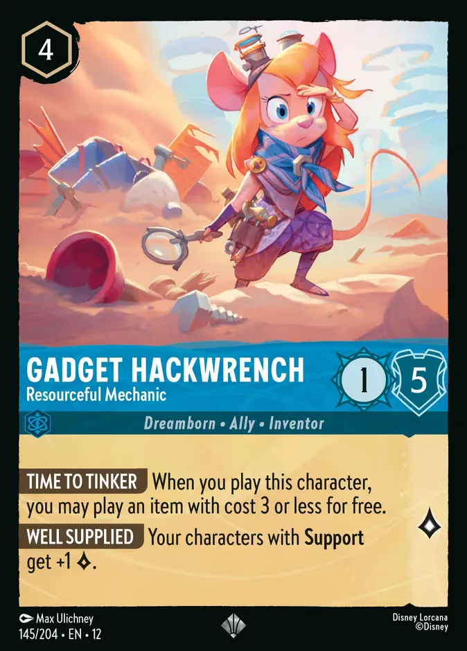 Gadget Hackwrench #145 Wilds Unknown Disney Lorcana card