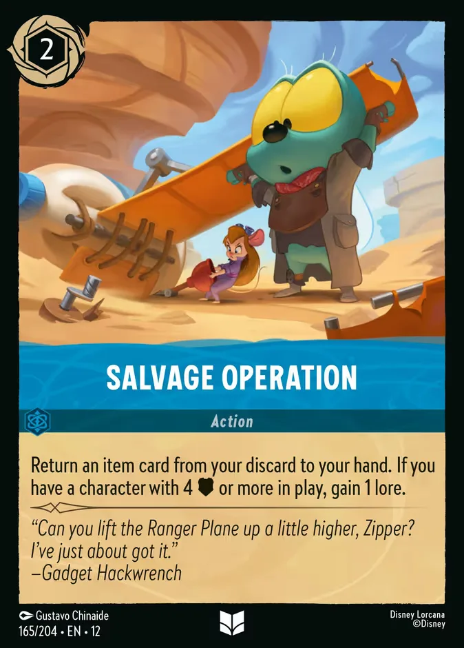 Salvage Operation #165 Wilds Unknown Disney Lorcana card