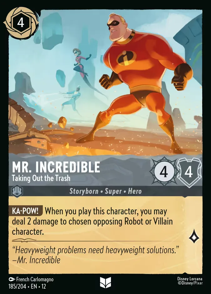 Mr. Incredible #185 Wilds Unknown Disney Lorcana card
