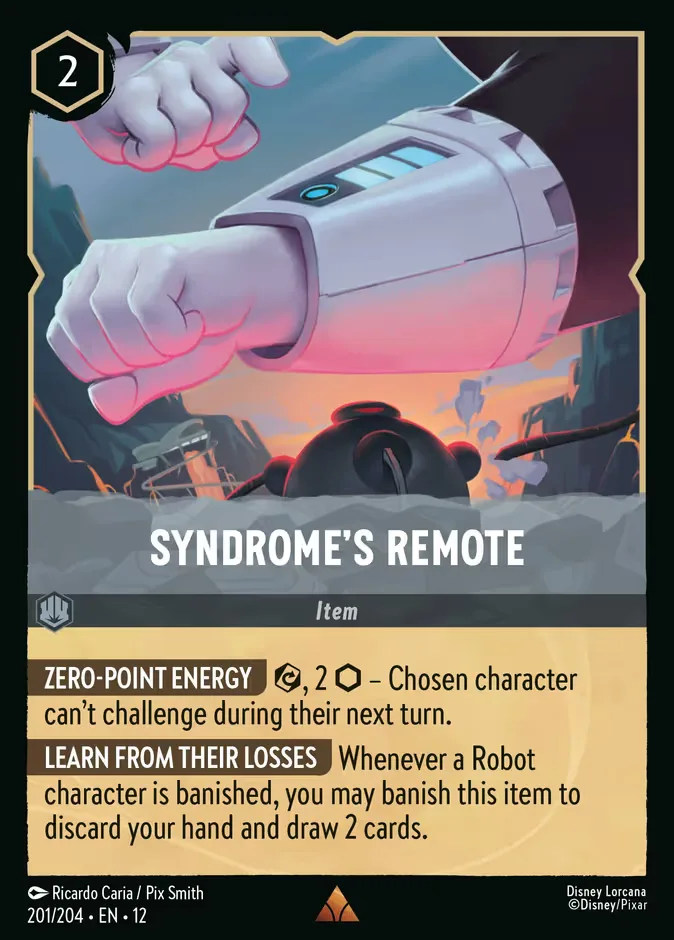 Syndrome's Remote #201 Wilds Unknown Disney Lorcana card