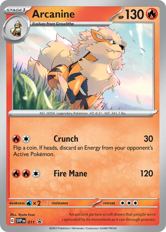 Arcanine #SVP 011 SV Black Star Promos Pokemon card