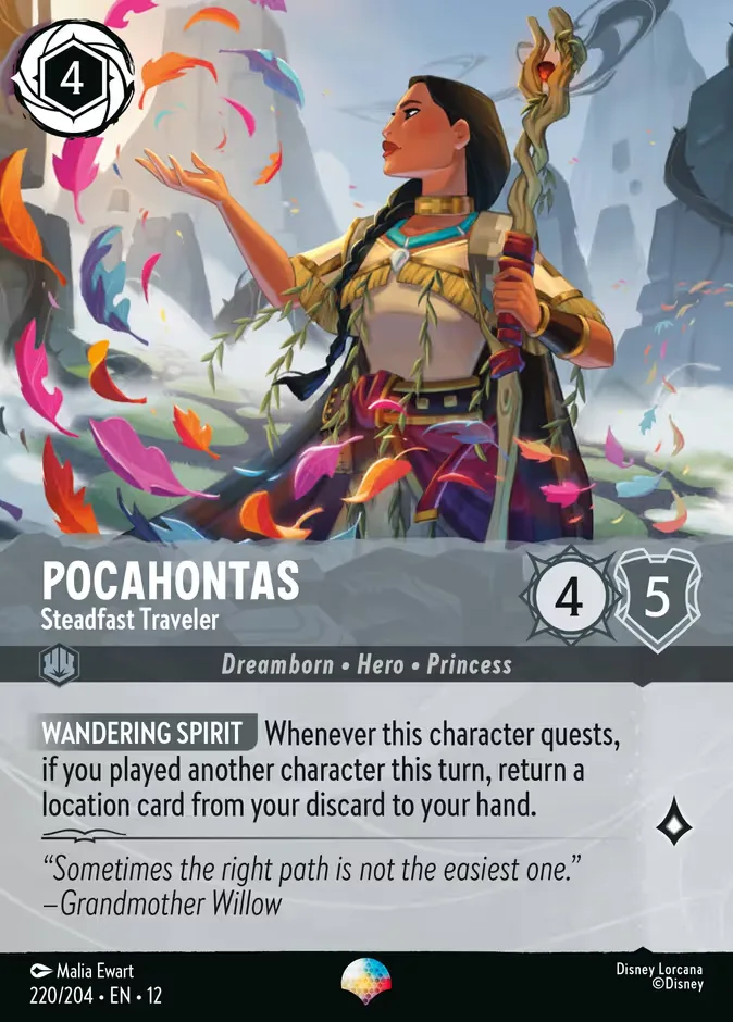 Pocahontas #220 Wilds Unknown Disney Lorcana card