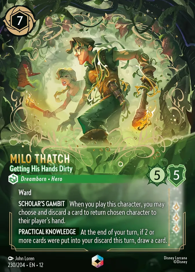 Milo Thatch #230 Wilds Unknown Disney Lorcana card