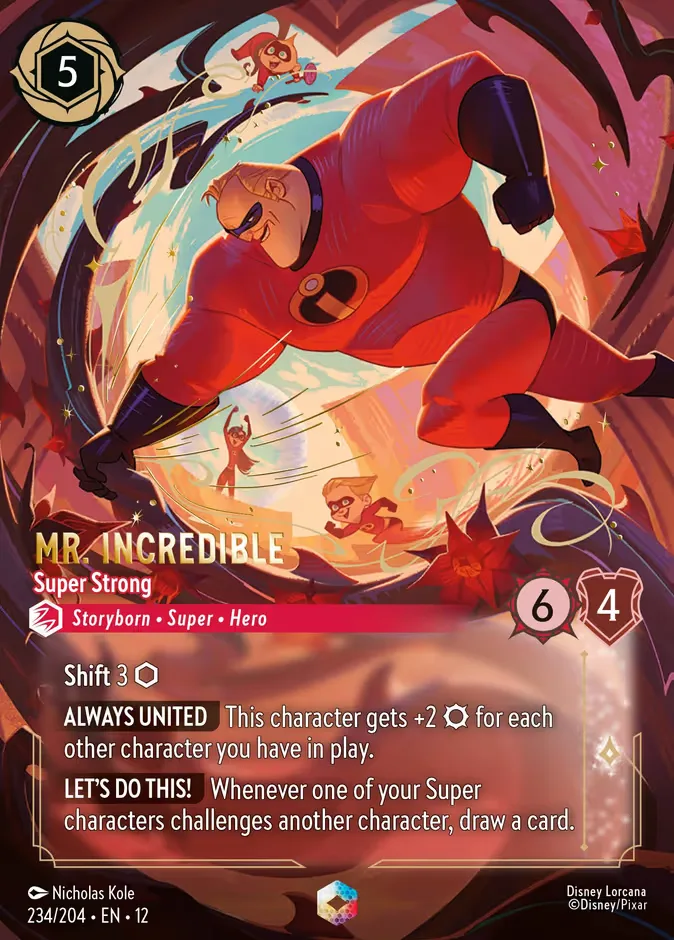 Mr. Incredible #234 Wilds Unknown Disney Lorcana card