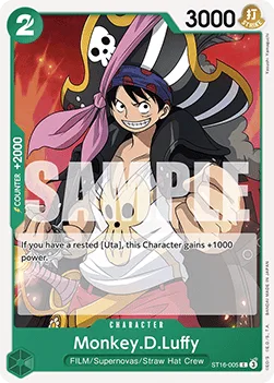Monkey.D.Luffy #ST16-005 GREEN Uta One Piece card