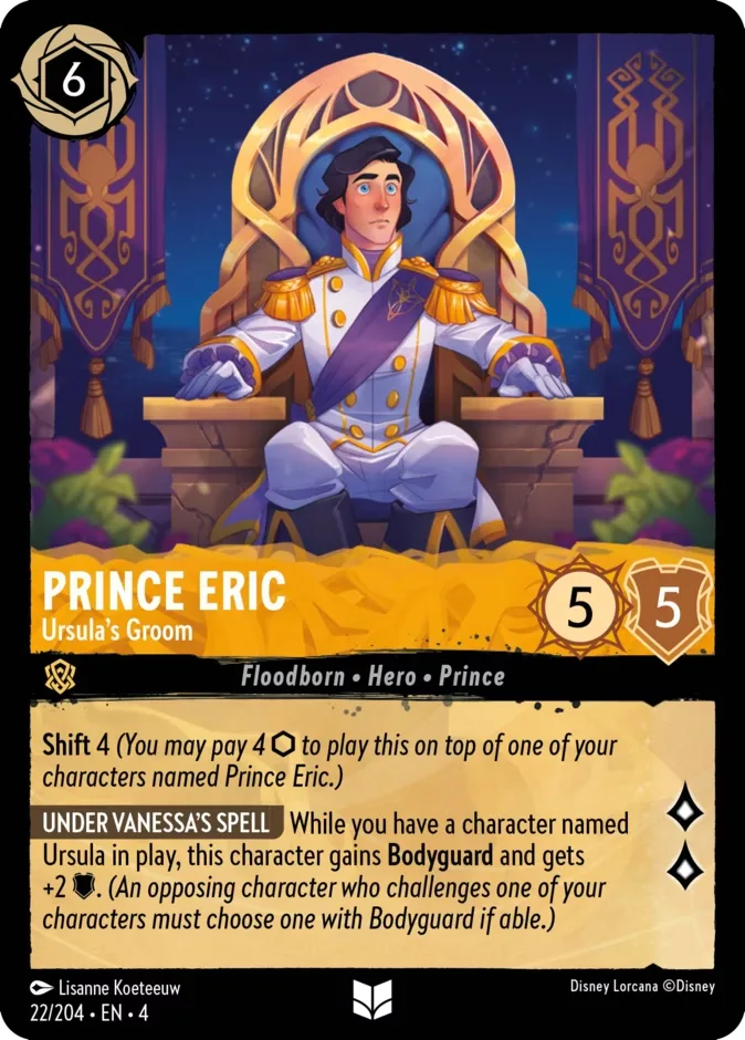 Prince Eric #22 Ursula's Return Disney Lorcana card