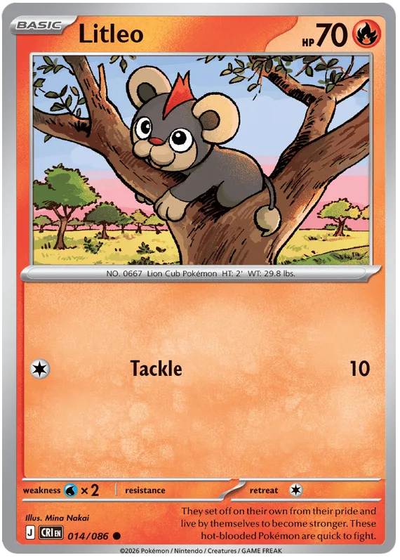 Litleo #14 Chaos Rising Pokemon card