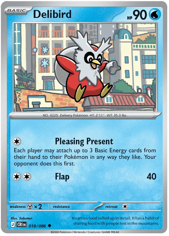 Delibird #18 Chaos Rising Pokemon card